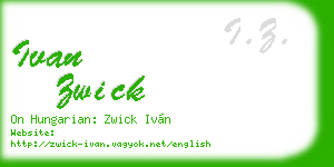 ivan zwick business card